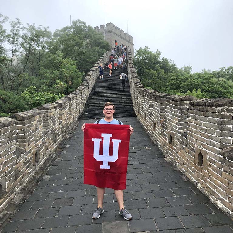 Haiz Webb on the Great Wall of China with the IU2U program.