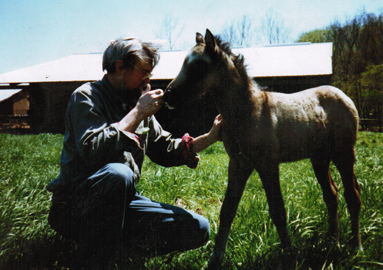 John Sinclair with a Welsh pony.