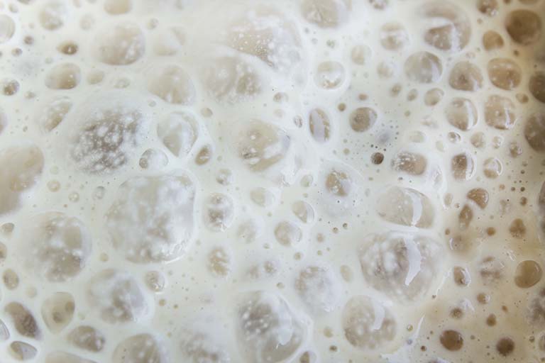 Fermented yeast bubbles.