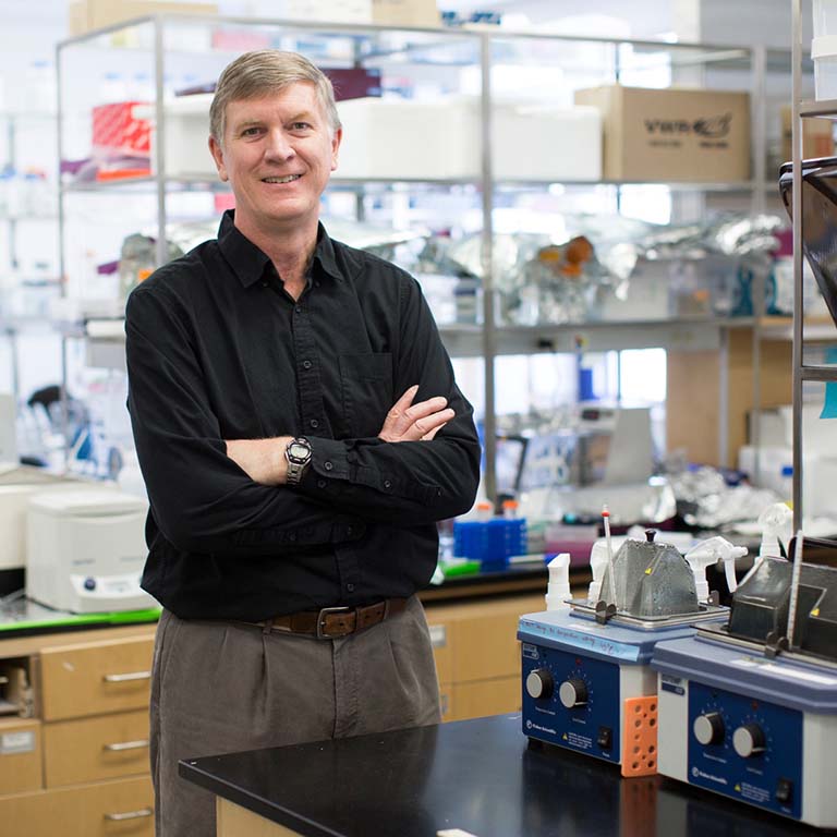 Craig Pikaard in his lab.