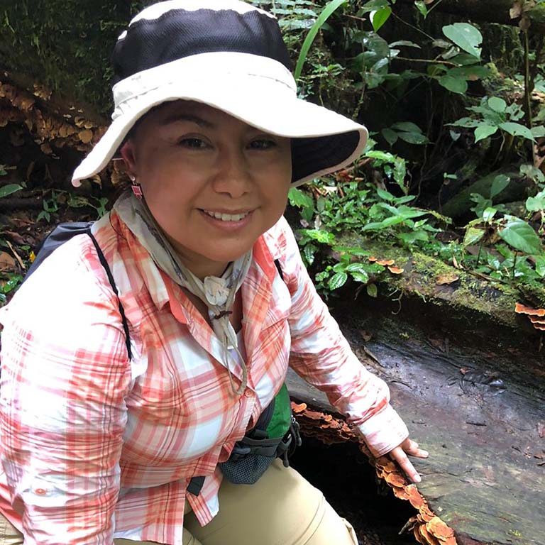 Jessica Duchicela in the Amazon Rainforest in Ecuador.
